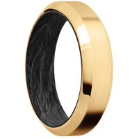 14K Yellow Gold + Satin , Polish Finish + Forged Carbon Fiber