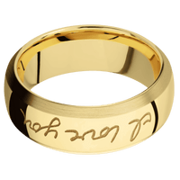 14K Yellow Gold + Polish , Satin Finish