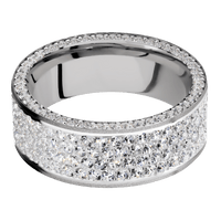 14K White Gold + Sand Finish