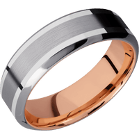 Tantalum + Satin , Polish Finish + 14K Rose Gold