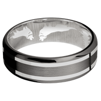 Tantalum Noir + Satin , Polish Finish + 10K White Gold