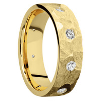 14K Yellow Gold + Rock Finish
