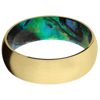 14K Yellow Gold + Satin Finish + Abalone