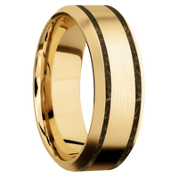 10K Yellow Gold + Satin , Bead Finish