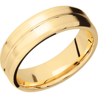 14K Yellow Gold + Polish , Satin Finish