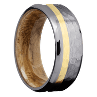 Tantalum + Hammer , Polish Finish + Whiskey Barrel