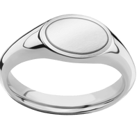 Small Horizontal Oval signet ring (12x9mm) in Cobalt Chrome, with a Wide style band, a Platinum inlay.