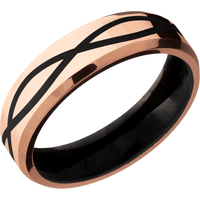 10K Rose Gold + Polish , Polish Finish + Ebony