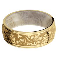 18K Yellow Gold + Polish Finish + Antler