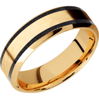 18K Yellow Gold + Hammer , Polish Finish
