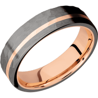 Tantalum Noir + Hammer , Hammer Finish + 14K Rose Gold