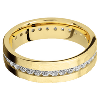 14K Yellow Gold + Hammer Finish