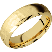 14K Yellow Gold + Hammer , Polish Finish