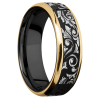10K Yellow Gold + Polish , Polish Finish + Zirconium