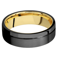 Zirconium + Anglesatin , Polish Finish + 14K Yellow Gold