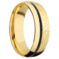 10K Yellow Gold + Hammer , Polish Finish