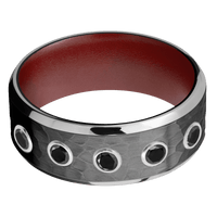Zirconium + Hammer , Satin Finish + Crimson