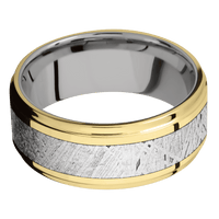 14K Yellow Gold + Polish , Polish Finish + Titanium