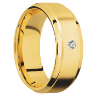 18K Yellow Gold + Bead , Polish Finish