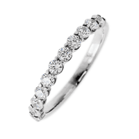 Platinum band with 11 Round Lab Grown Diamond having TCW-.55