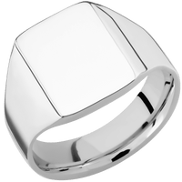 Medium Rectangle signet ring (16x11.5mm) in Palladium Silver, with a Wide style band.