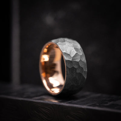 Tantalum and 14K Gold Men's Ring Custom Made Band