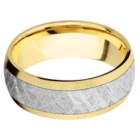 14K Yellow Gold + Stone Finish