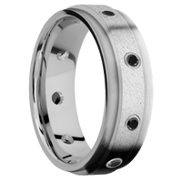 14K White Gold + Anglestone , Satin Finish