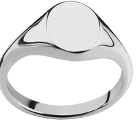 Small Oval signet ring (12x9mm) in Titanium, with a Thin style band.