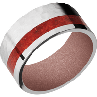 Palladium Silver + Hammer , Polish Finish + Rose Gold