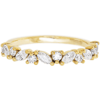 14K Yellow Gold band with 7 Round and 6 Marquise Lab Grown Diamond having TCW-.81
