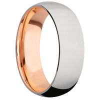 Titanium + Polish Finish + 14K Rose Gold