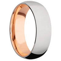 Titanium + Polish Finish + 14K Rose Gold