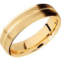 14K Yellow Gold + Polish , Sand Finish