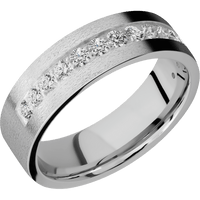 18K White Gold + Stone Finish