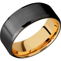 Zirconium + Satin , Polish Finish + 10K Yellow Gold