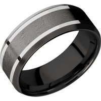 Tantalum Noir + Distressed , Bead Finish + Zirconium