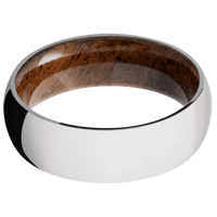 14K White Gold + Polish Finish + Koa