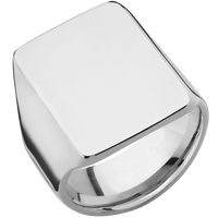 Extra Large Rectangle signet ring (24x17mm) in Titanium, with a Wide style band.