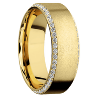 14K Yellow Gold + Stone , Sand Finish