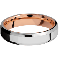 14K White Gold + Polish , Polish Finish + 14K Rose Gold