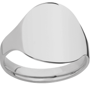 Large Circle signet ring (18mm) in Titanium, with a Cigar style band.