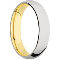 14K White Gold + Polish Finish + 14K Yellow Gold