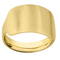 Large Horizontal Rectangle signet ring (20x14.5mm) in 18K Yellow Gold, with a Cigar style band.