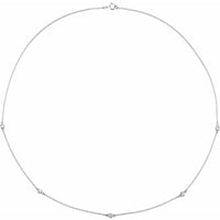 14K White Gold 3/4 CTW Natural Diamond 5-Station 18" Necklace