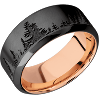 Zirconium + Anglesatin , Polish Finish + 14K Rose Gold
