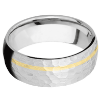 14K White Gold + Hammer , Hammer Finish
