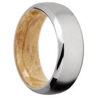 Titanium + Bead , Polish Finish + Boxelder Burl