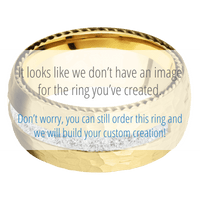 14K Yellow Gold + Hammer Finish