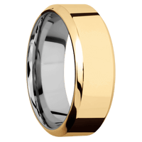14K Yellow Gold + Polish , Polish Finish + Titanium